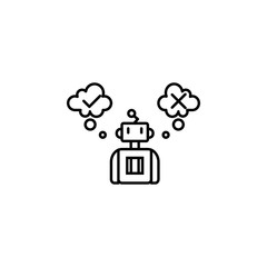 Artificial decision intelligence concept line icon. Simple element illustration. Artificial decision intelligence concept outline symbol design from artificial intelligence set