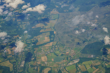 Aerial view of the beautiful landscape around West Sussex