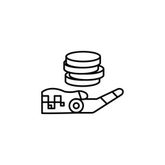 Earn money smart robot concept line icon. Simple element illustration. Earn money smart robot concept outline symbol design from artificial intelligence set