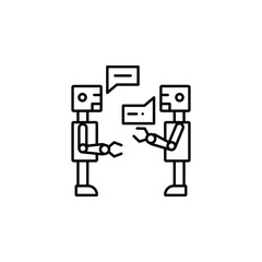 artificial intelligence conversation concept line icon. Simple element illustration. Conversation concept outline symbol design from artificial intelligence set