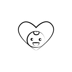 Love baby concept line icon. Simple element illustration. Love baby concept outline symbol design from Motherhood set. Can be used for web and mobile UI/UX
