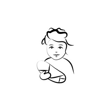 recommend clip art: Mather and new baby concept line icon. Simple element illustration. Mather and new baby concept outline symbol design from Motherhood set. Can be used for web and mobile UI/UX