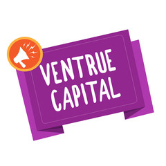 Handwriting text writing Ventrue Capital. Concept meaning financing provided by firms to small early stage ones.