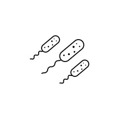 Bacteria, microorganisms concept line icon. Simple element illustration. Bacteria, microorganisms concept outline symbol design from Probiotics set. Can be used for web and mobile