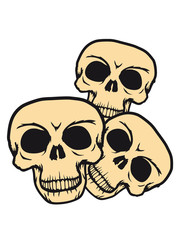 familie crew 3 freunde team trio schädel skelett tot tod knochen horror halloween maske kopf totenkopf böse comic cartoon clipart lus