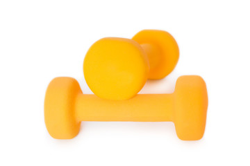 dumbbells weight yellow training