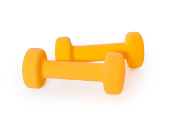 dumbbells weight yellow training