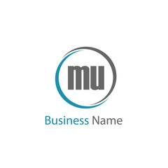 Initial Letter MU Logo Template Design