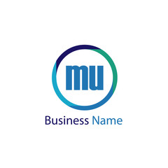 Initial Letter MU Logo Template Design