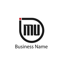 Initial Letter MU Logo Template Design