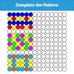 Complete the Pattern. Education logic game for preschool kids. Vector Illustration