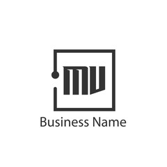 Initial Letter MV Logo Template Design