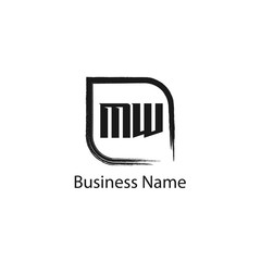Initial Letter MW Logo Template Design