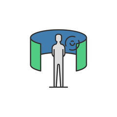 Organization virtual reality colored icon. Element of Virtual reality icon for mobile concept and web apps. Color Organization virtual reality icon can be used for web and mobile