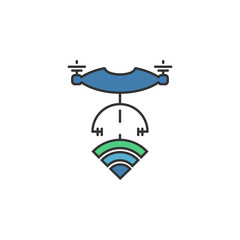 Connection drone wireless colored icon. Element of Virtual reality icon for mobile concept and web apps. Color Connection drone wireless icon can be used for web and mobile