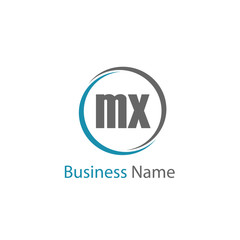 Initial Letter MX Logo Template Design