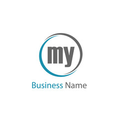 Initial Letter MY Logo Template Design