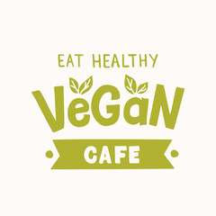 Vegan Cafe handdrawn lettering