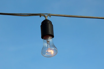included hanging electric lamp