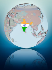 Obraz premium India on political globe