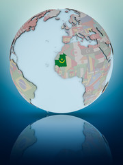 Mauritania on political globe