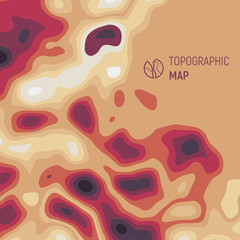 Topographic map lines, colorful background concept with space for your copy. Geographic grid, vector abstract.