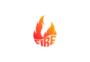 Fire flame with negative space. Vector Logo Symbol
