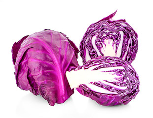 Obraz premium Purple cabbage isolated on white background