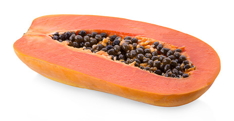 papaya fruit isolated on white