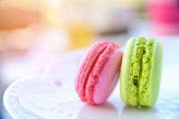 Pink and Green macarons for relaxing time