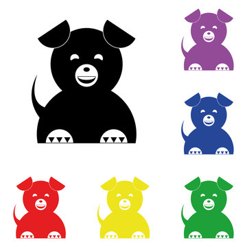 Elements of dog in multi colored icons. Premium quality graphic design icon. Simple icon for websites, web design, mobile app, info graphics