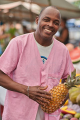 Tropical fruits and vegetables shopping tour in a Brazilian free fair 