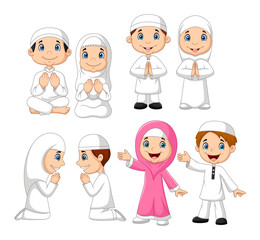 Cartoon Muslim kid collection set