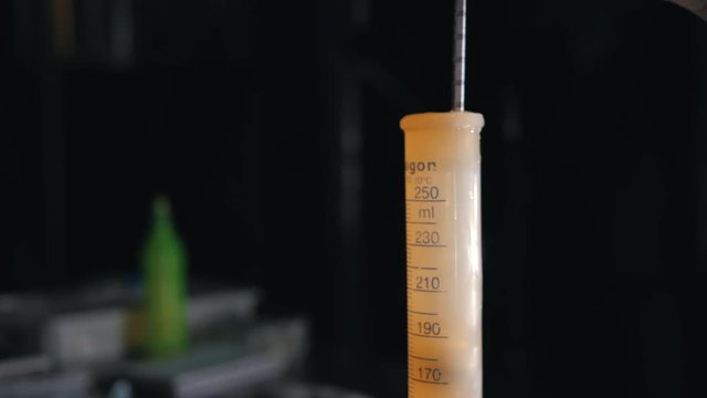 Hydrometer used in brewing beer, quality control