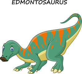 Cartoon edmontosaurus isolated on white background