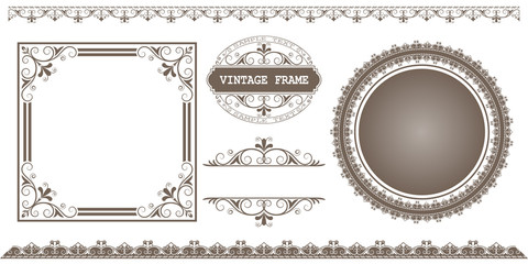 set of decorative frame in vintage style