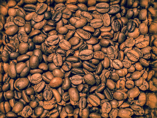 Retro style coffee beans, abstract background