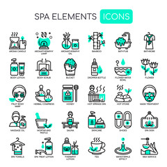 Spa Elements , Thin Line and Pixel Perfect Icons.