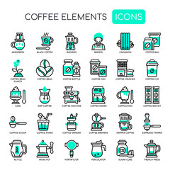 Coffee Elements , Thin Line and Pixel Perfect Icons