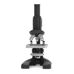 Microscope Biology School Laboratory Equipment. Science Education Symbol. 3d render isolated on white