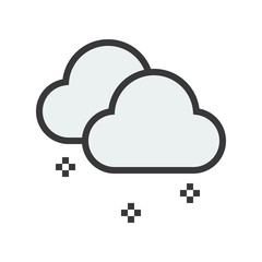 Clouds and snow falling, Merry Christmas theme set, filled outline editable stroke pixel perfect icon