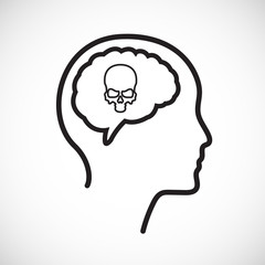 brain cartoon characters vector illustration image showing how confused emotion when brain angel and devil debating by using wording about goodness and badness (conceptual image about human morality)