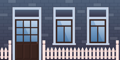 Facade of modern residential building, real estate. City building.