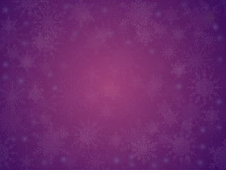 Naklejka na ściany i meble Purple Banner with Snowflakes Christmas, New Year.