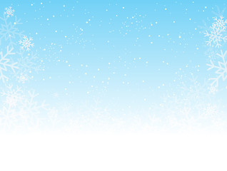 Blue Banner with Snowflakes. Christmas, New Year.