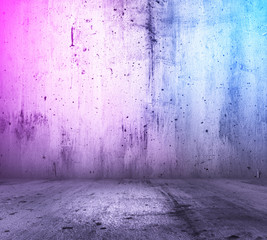 interior with neon lights