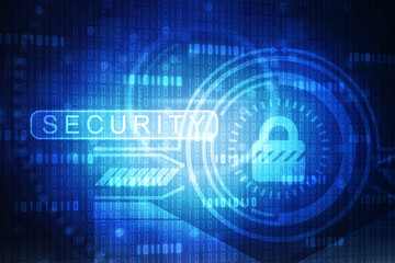 2d illustration Safety concept: Closed Padlock on digital background