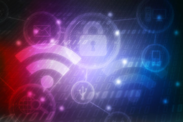 2d illustration Safety concept: Closed Padlock on digital background