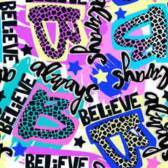 Always Believe in your dreams hand drawn inspirational lettering.
