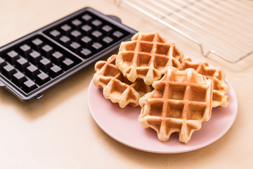 Homemade Belgian waffle